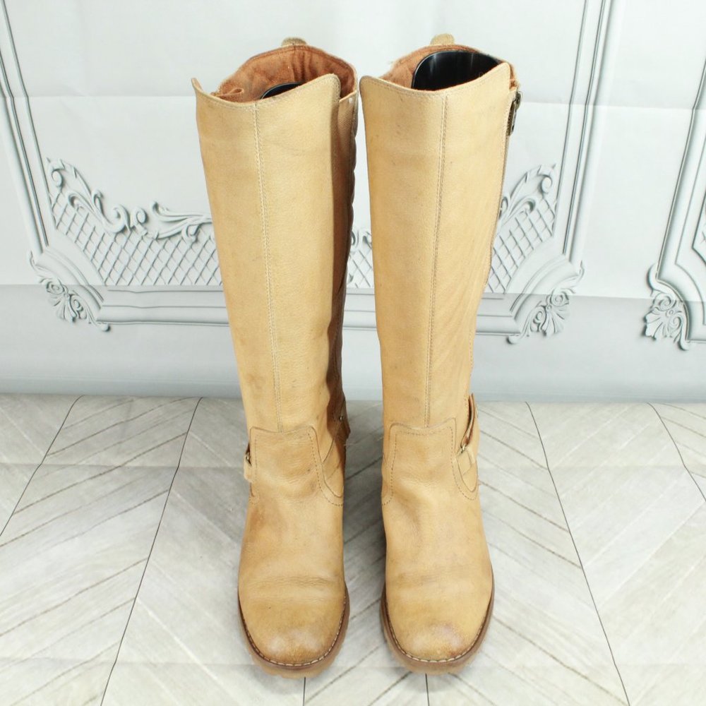 TIMBERLAND Tan Leather Zip Side Classic High Top Boots Size 7 M - Picture 5 of 10